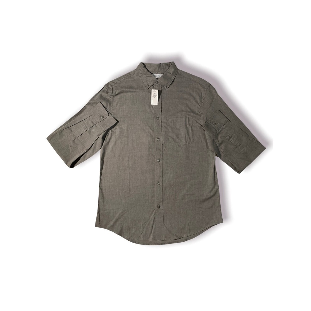 *NEW* Men's Grey Medium Old Navy Slim-Fit Long-Sleeve Button-Down/Up Shirt